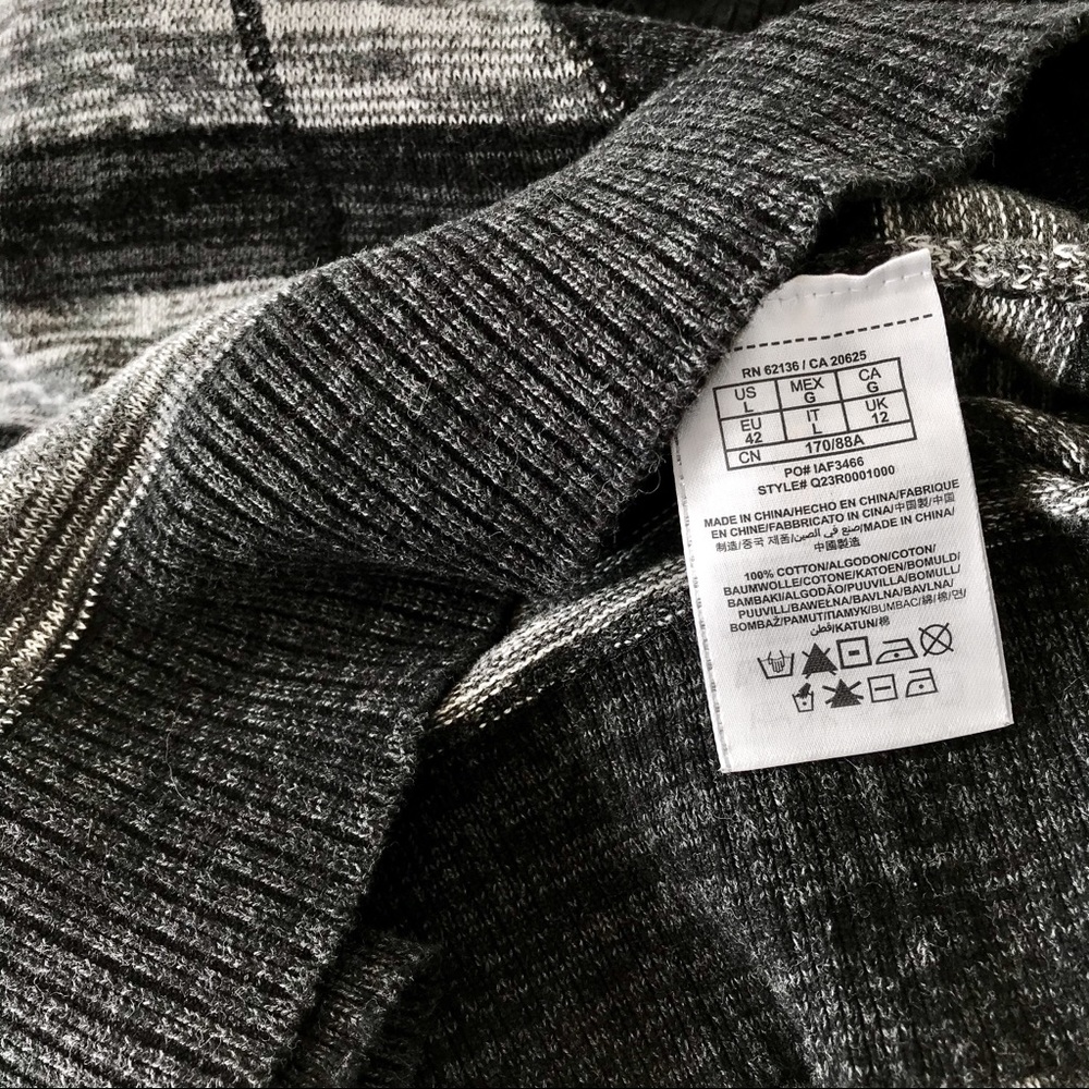 Guess 100% Cotton Striped Shawl Collar Sweater - Picture 10 of 11